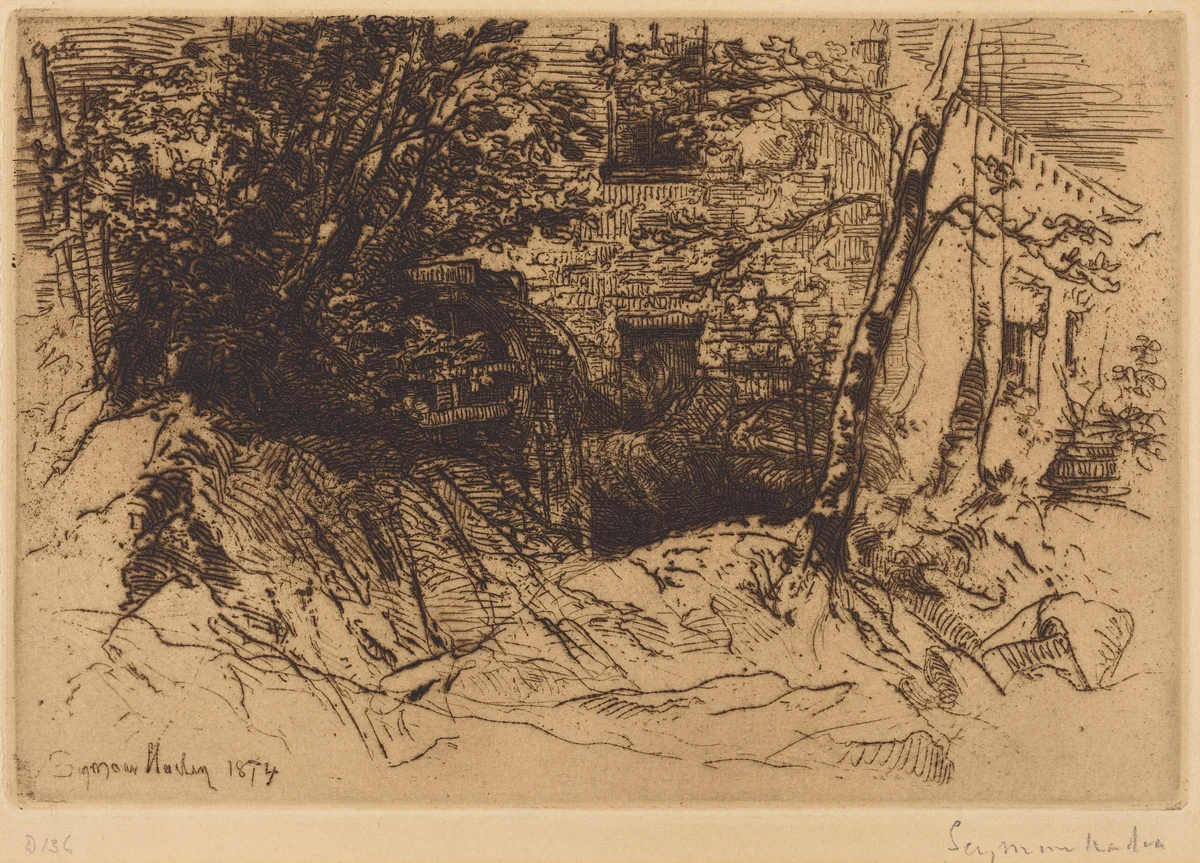 The Mill-Wheel by Francis Seymour-Haden, print, 1874