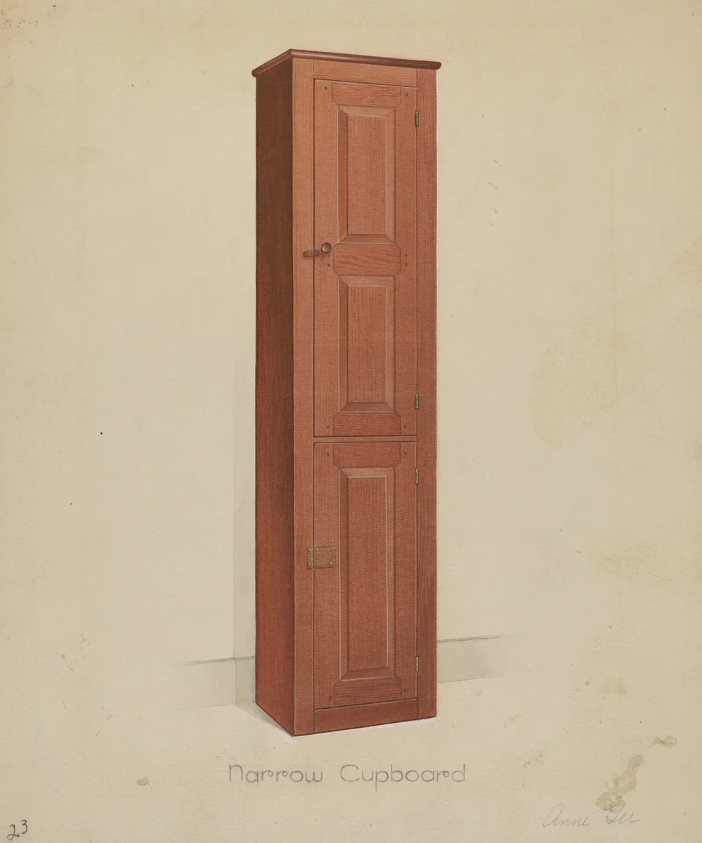 Shaker Tall Tin Cupboard by Anne Ger, index of american design, 1936