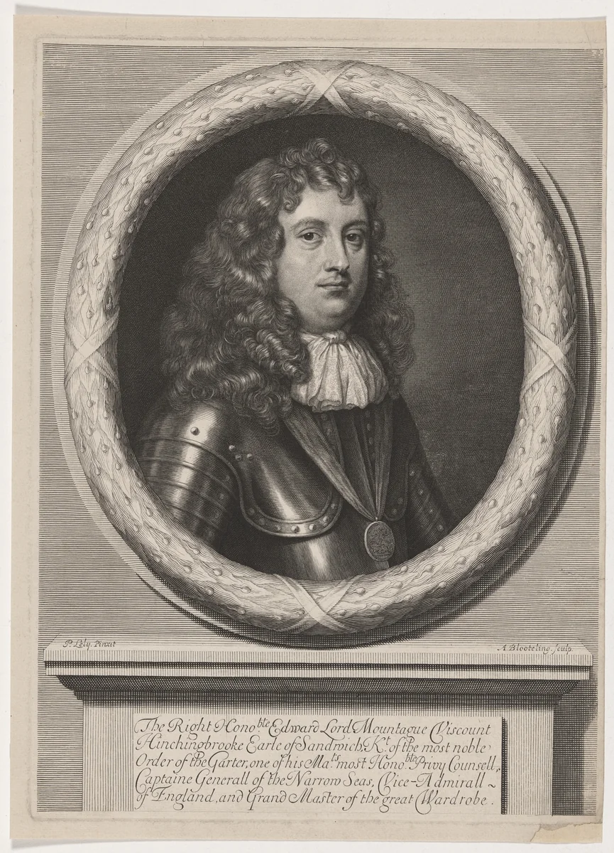Edward Montagu, First Earl of Sandwich by Abraham Blooteling, print, 1640-1690