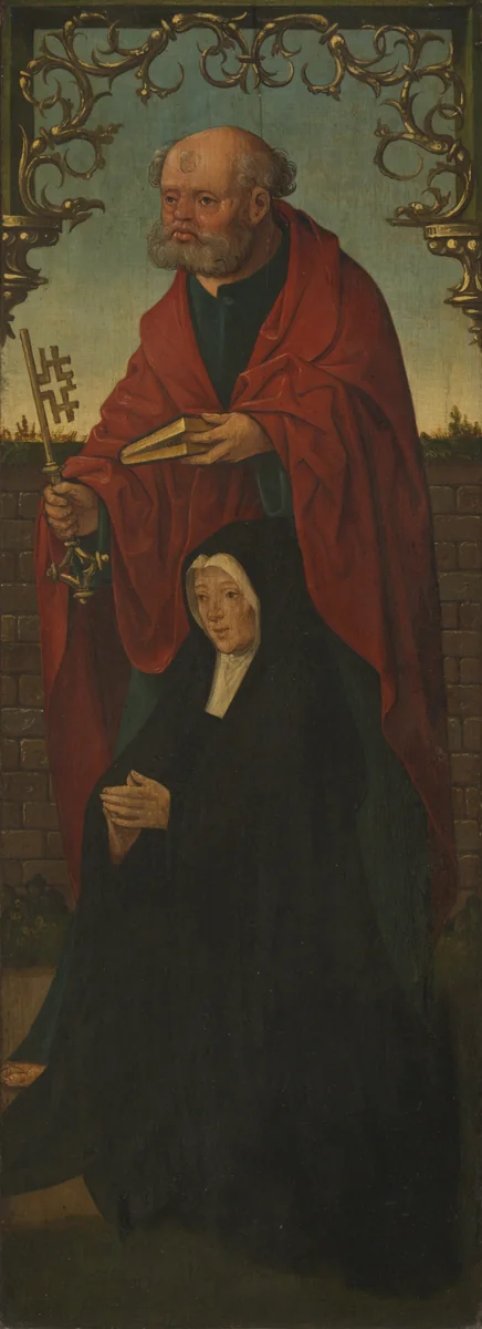 Saint Peter and a Donor (recto); Saint Thomas (verso) by Jacob Cornelisz van Oostsanen, painting, 1515-1525