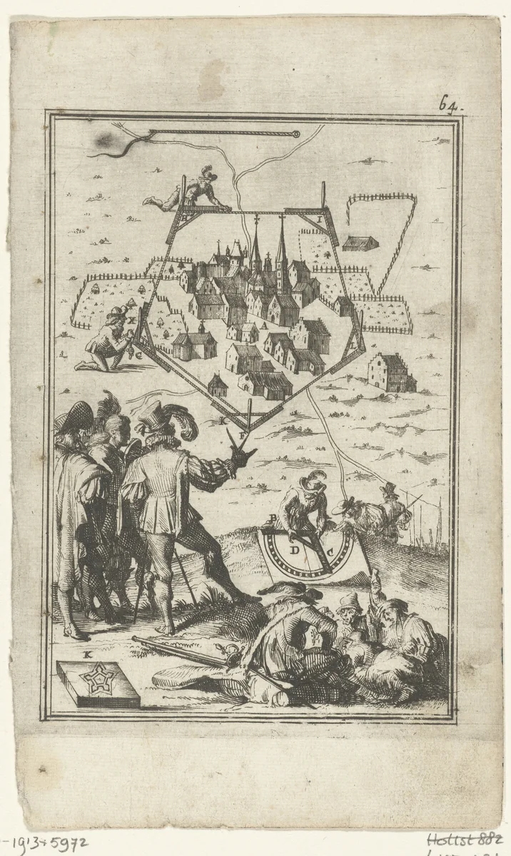 Illustratie voor 'Den Arbeid van Mars' van Allain Manesson Mallet by Romeyn de Hooghe, print, 1672