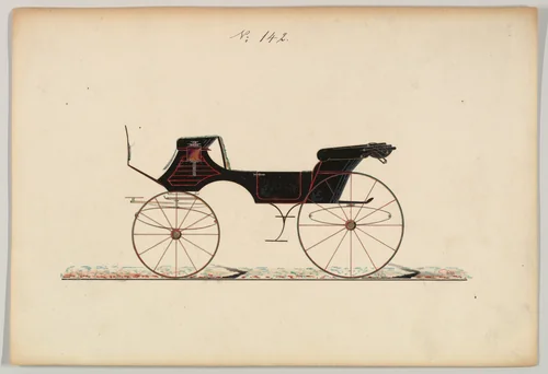 Design for Vis-à-vis, no. 142 by Brewster & Co., drawing, 1875-1885
