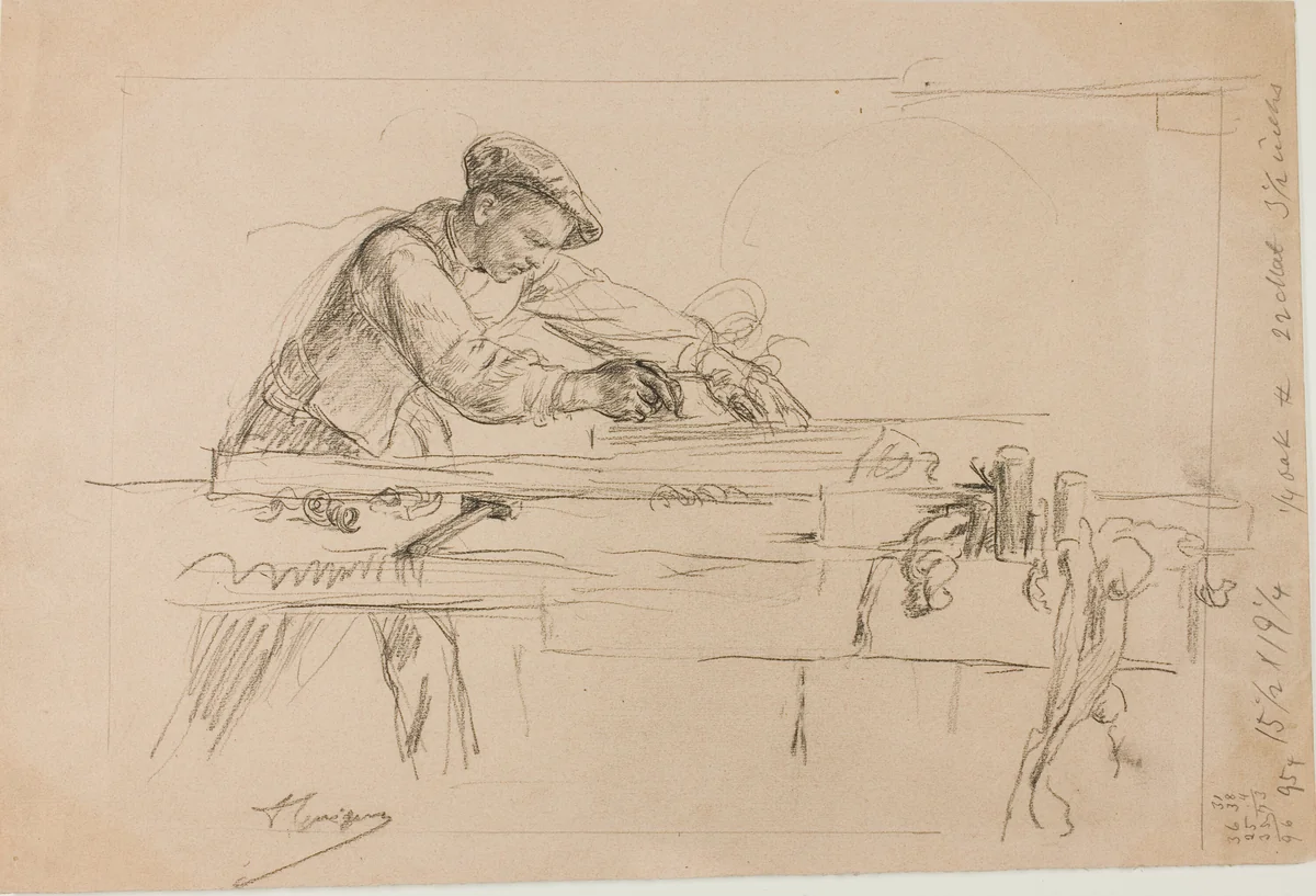 The Planer by Louis Pierre Henriquel-Dupont, drawing, 1817-1892