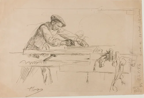 The Planer by Louis Pierre Henriquel-Dupont, drawing, 1817-1892