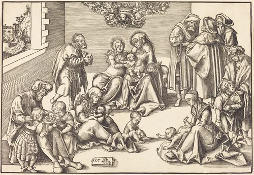The Holy Kinship by Lucas Cranach, print, 1472-1553