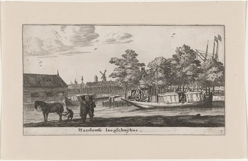 The Haarlem "Trekschuiten" by Reinier Nooms, print, 1647-1657