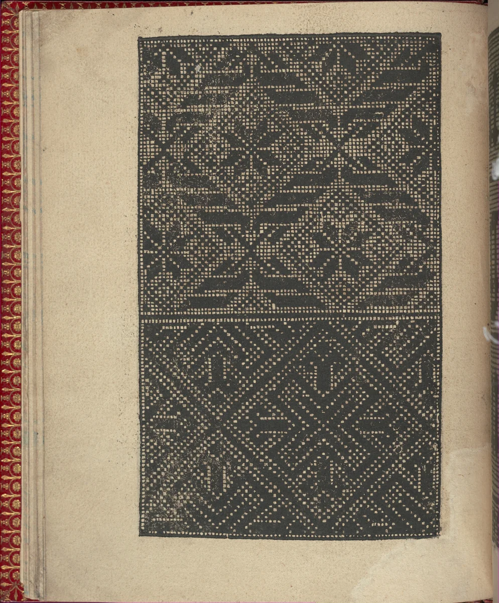 Ce est ung tractat de la noble art de leguille ascavoir ouvraiges de spaigne... page 7 (recto) by Willem Vosterman, book, 1527-1540