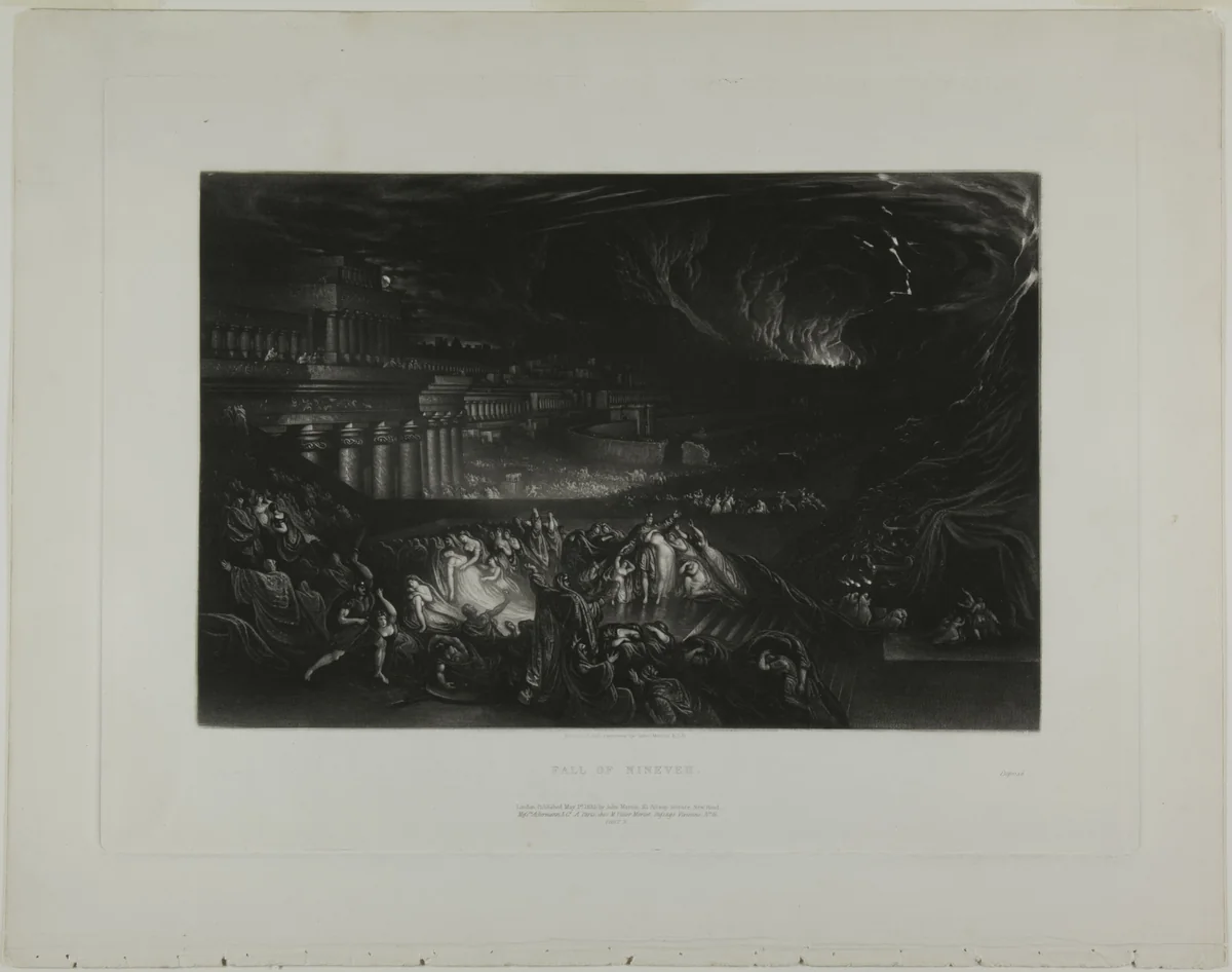 Fall of Nineveh, from Illustrations of the Bible by John Martin, print, 1835