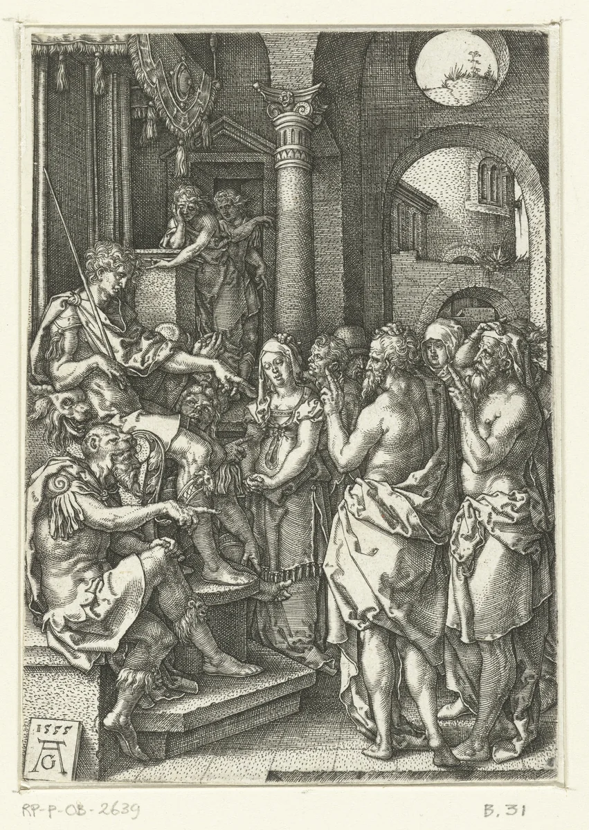 De ouderlingen voor de rechter by Unknown, print, 1555