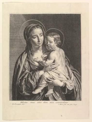 La Vierge a l'enfant by Jean Morin, print, 1605-1650