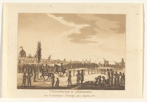 Harddraverij te Leeuwarden by Ludwig Gottlieb Portman, print, 1782-1828