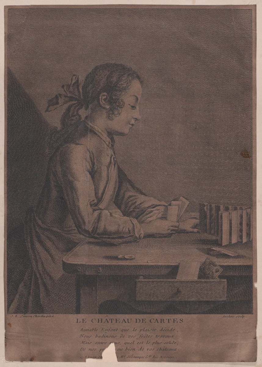 The Castle of Cards by Pierre Alexandre Aveline, print, 1739-1749