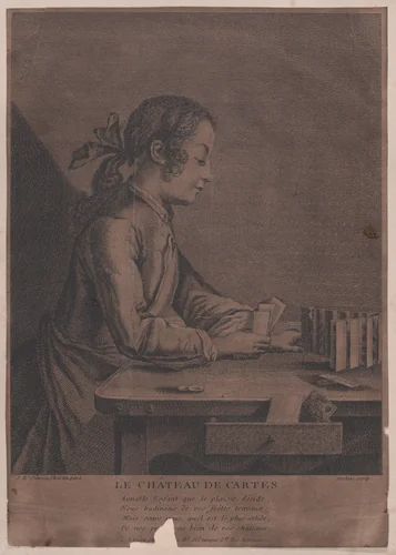 The Castle of Cards by Pierre Alexandre Aveline, print, 1739-1749