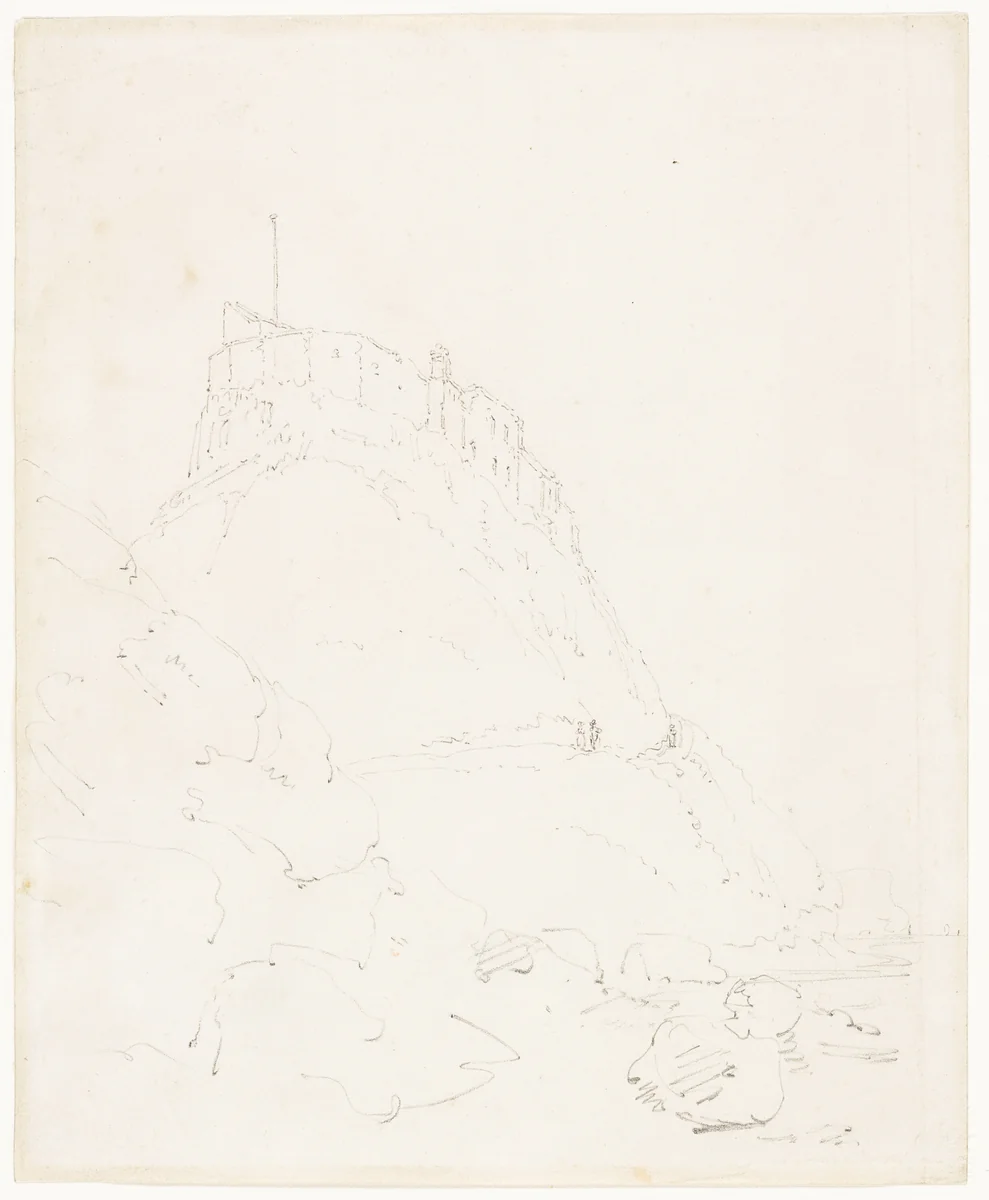 Holy Island Castle, Durham by Thomas Girtin, drawing, 1795-1802