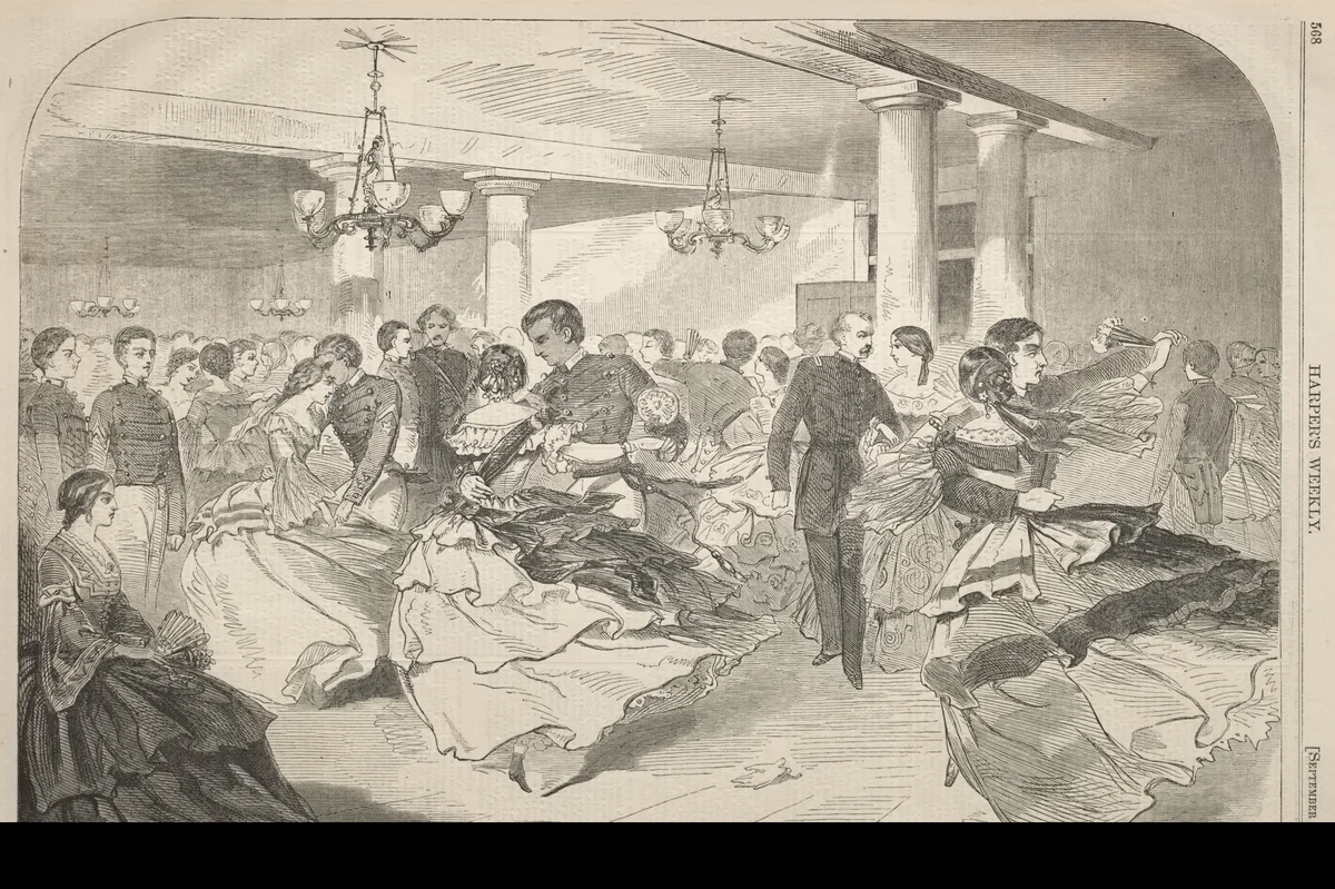 A Cadet Hop at West Point by Winslow Homer, print, 1859