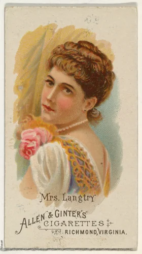 Mrs. Langtry, from World's Beauties, Series 1 (N26) for Allen & Ginter Cigarettes by Allen & Ginter, print, 1888