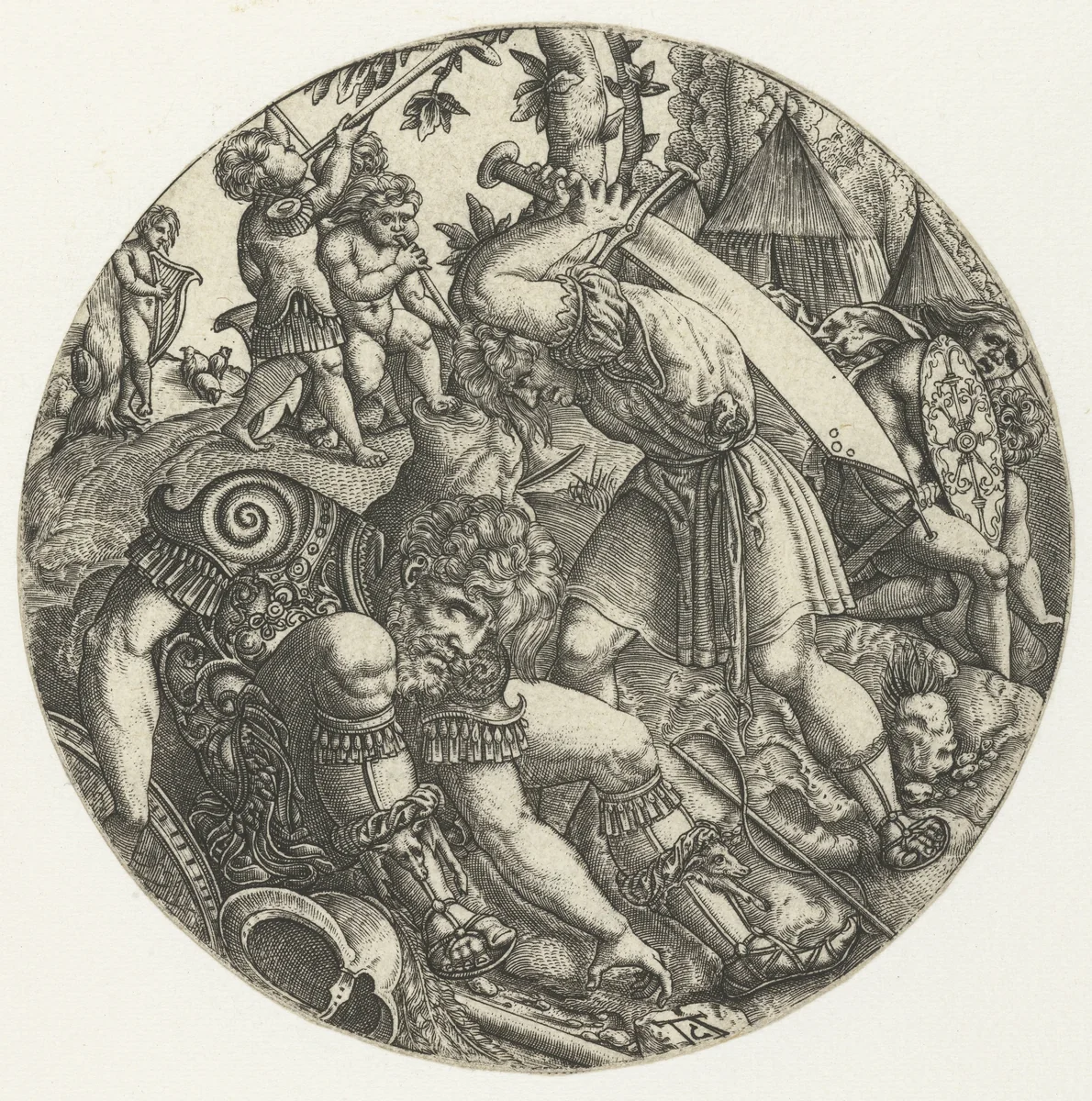 David en Goliath by Unknown, print, 1520-1562