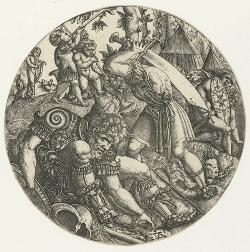David en Goliath by Unknown, print, 1520-1562