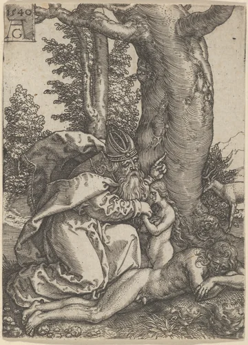 The Creation of Eve, from The Story of Adam and Eve by Heinrich Aldegrever, print, 1540