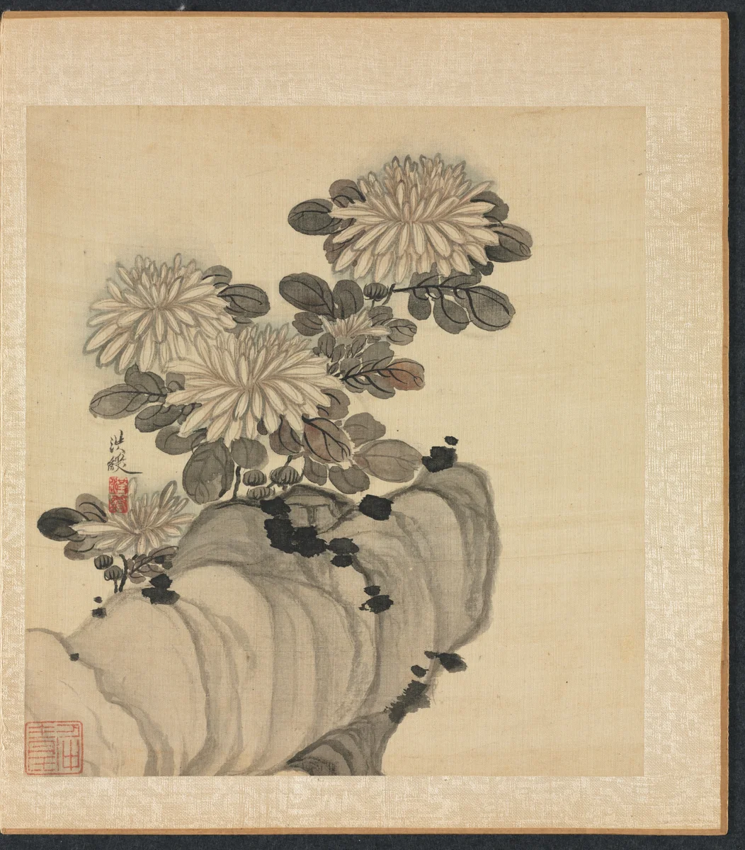 Paintings after Ancient Masters: Chrysanthemum and Rock by Chen Hongshou, painting, 1598-1652