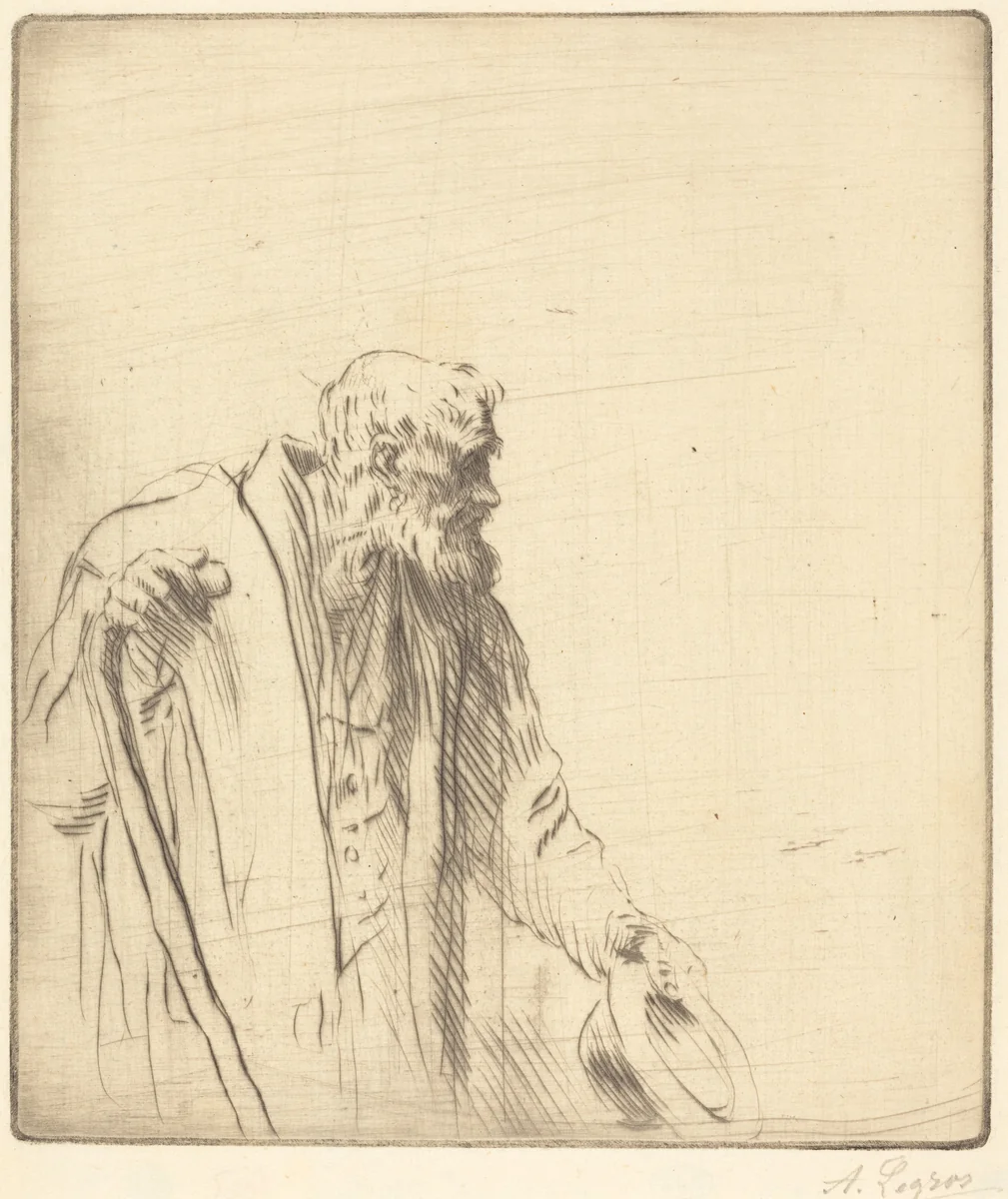 Beggar (Un mendiant) by Alphonse Legros, print, 1837-1911