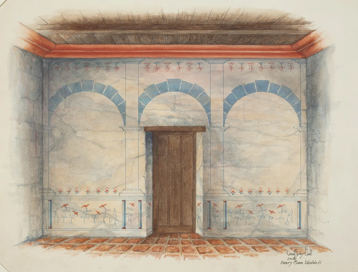 Restoration Drawing by Harry Mann Waddell, index of american design, 1937