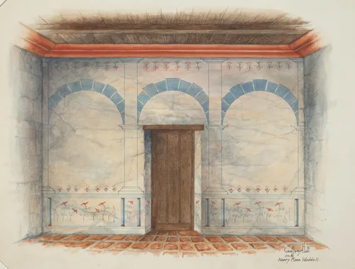 Restoration Drawing by Harry Mann Waddell, index of american design, 1937