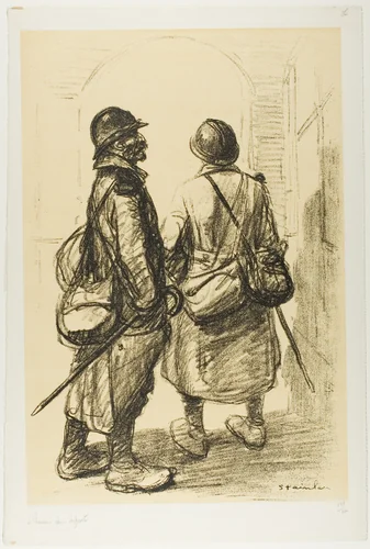 The Hour of Departure, plate twenty-six from Actualités by Théophile Alexandre Steinlen, print, 1916