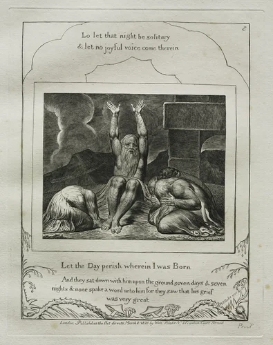 The Book of Job: Pl. 8, Let the Day perish wherein I was Born by William Blake, other, 1825