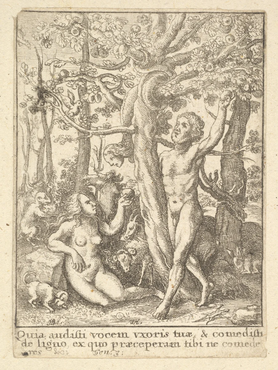 Garden of Eden, from the Dance of Death by Wenceslaus Hollar, print, 1651-1800