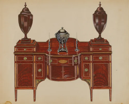 Sideboard (Hepplewhite) by John Dieterich, index of american design, 1935-1942