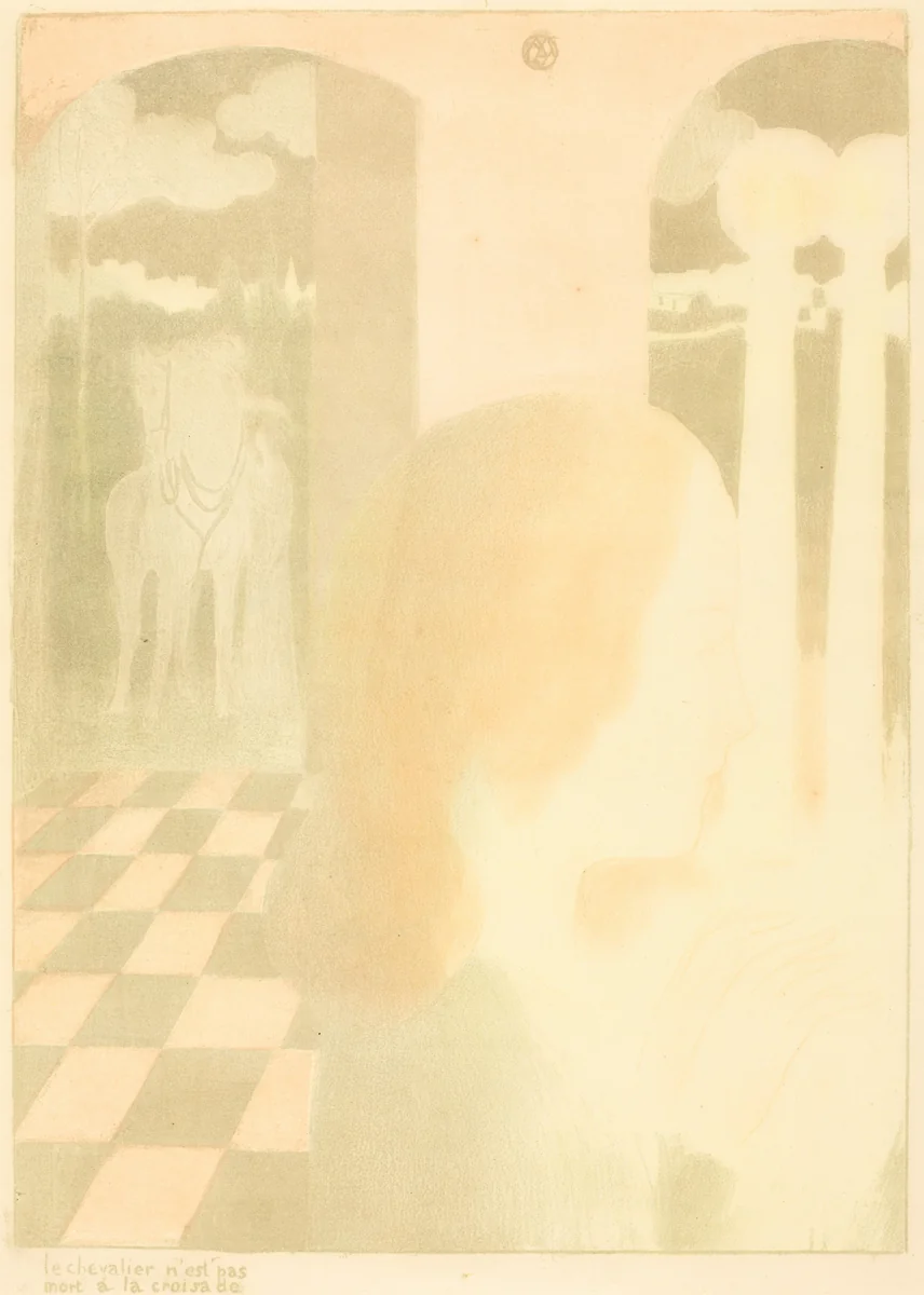 Le chevalier n'est pas mort à la croisade by Maurice Denis, print, 1892-1899