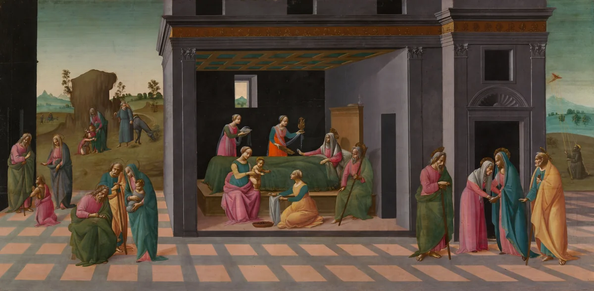 Scenes from the Life of Saint John the Baptist by Bartolomeo di Giovanni, painting, 1490-1495