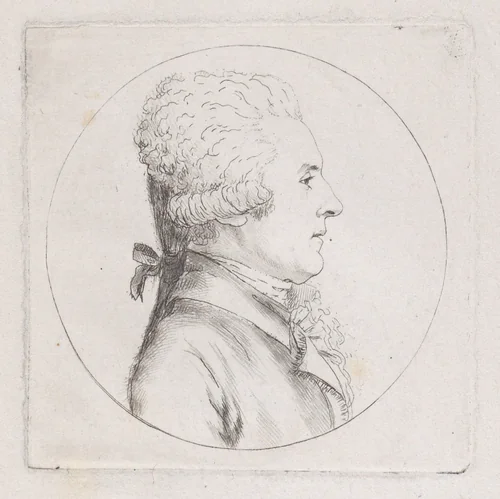 Portrait of a man to right by Gilles Louis Chrétien, print, 1786-1811