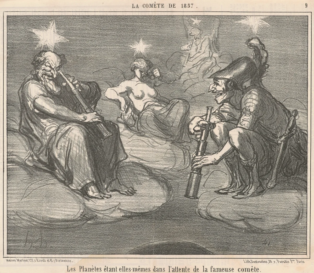 Les planetes étant elles-mêmes by Honoré Daumier, print, 1857