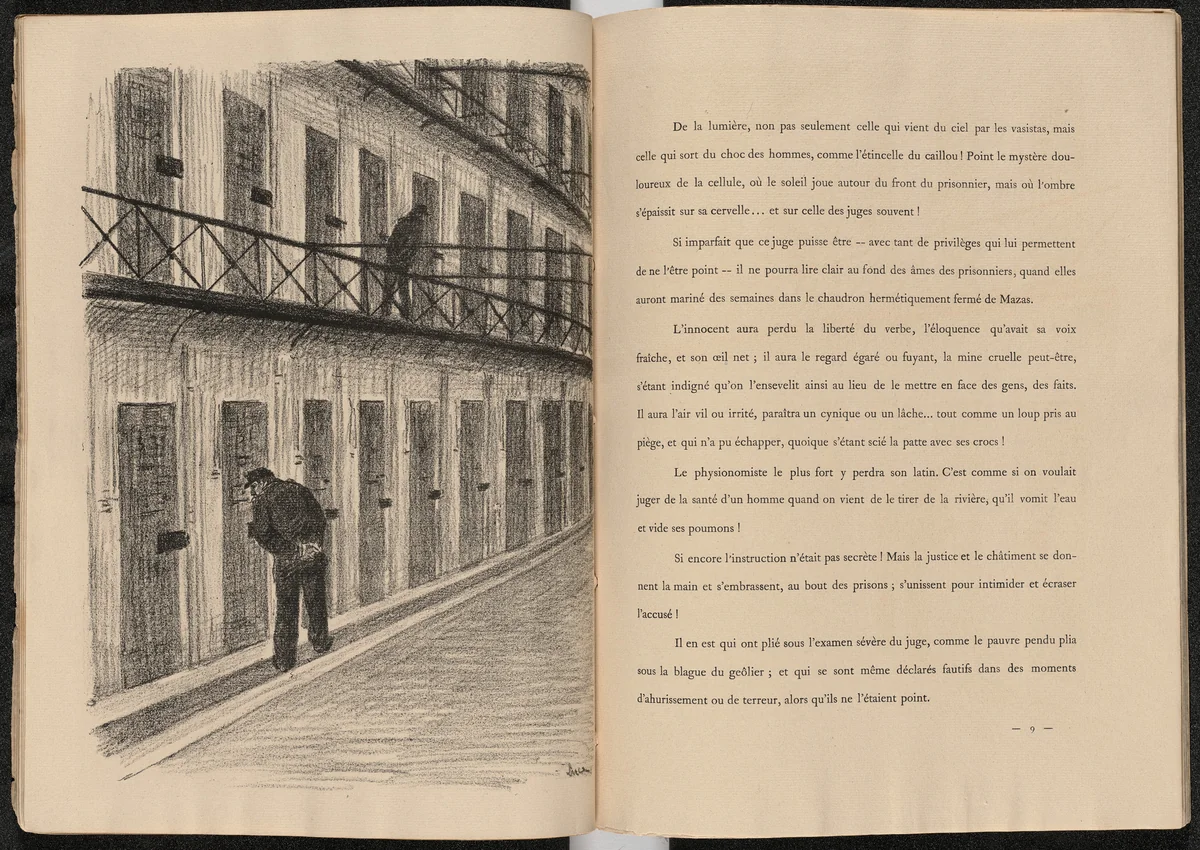 Plate (facing page 9) from Mazas by Maximilien Luce, illustrated book, 1894