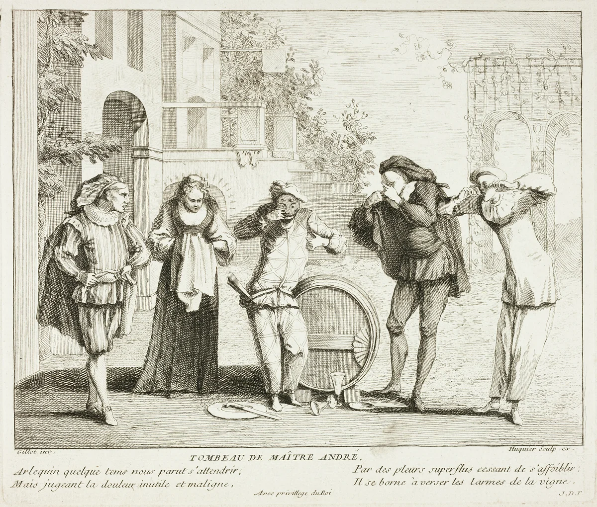 Plate from Livre de Scènes Comiques by Gabriel Huquier, print, 1729-1732