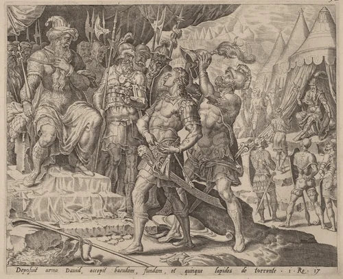 David Armed before Saul by Maerten van Heemskerck, print, 1556