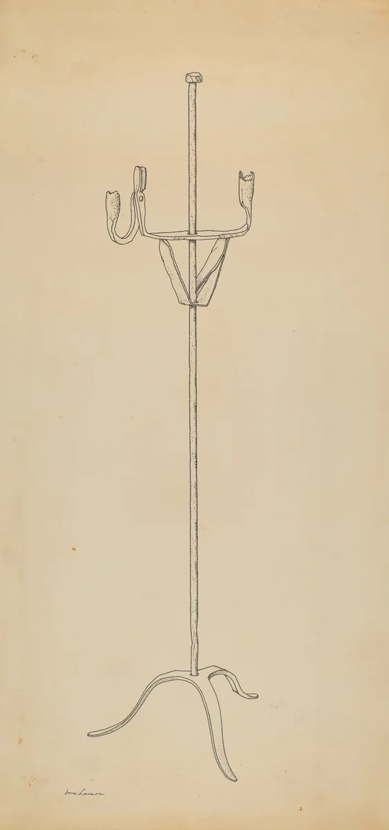 Rush and Candle Stand by Irene Lawson, index of american design, 1939