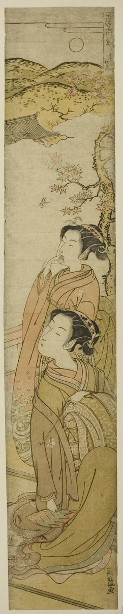 The Autumn Moon at Tokaiji (Tokaiji no shugetsu), from the series "Eight Fashionable Views of the Shinagawa (Furyu Shinagawa hakkei)" by Isoda Koryusai, print, 1768-1780