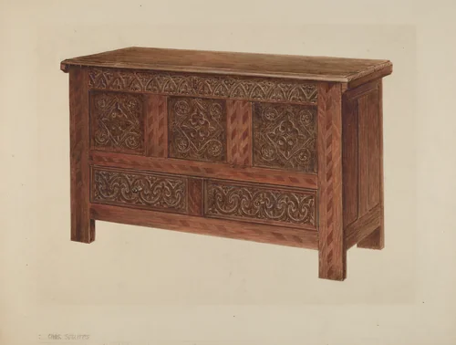 Chest with Drawer by Charles Squires, index of american design, 1938