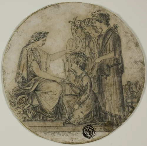 Britannia Distributing Civic Crowns by Unknown Artist, drawing, 1800-1899
