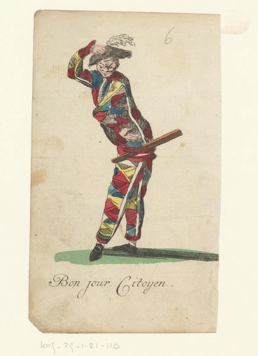 Acrobaat met een stok by anonymous, print, 1793-1800