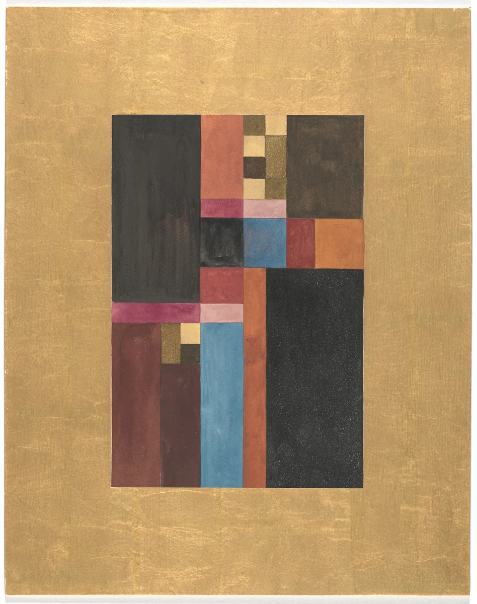 Vertical, Horizontal, Square, Rectangular (Vertical, horizontal, carré, rectangulaire) by Sophie Taeuber-Arp, drawing, 1917