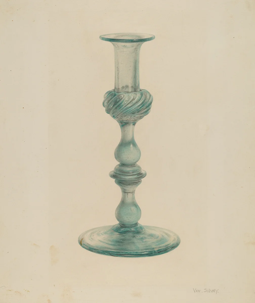 Candlestick by Van Silvay, index of american design, 1941