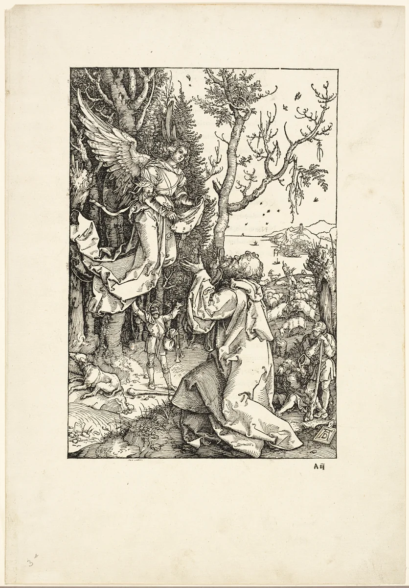 Joachim and the Angel, from The Life of the Virgin by Albrecht Dürer, print, 1504