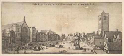 Sala Regalis cum Curia West-monasterÿ, vulgo Westminster haal (Westminster Hall) by Wenceslaus Hollar, print, 1647