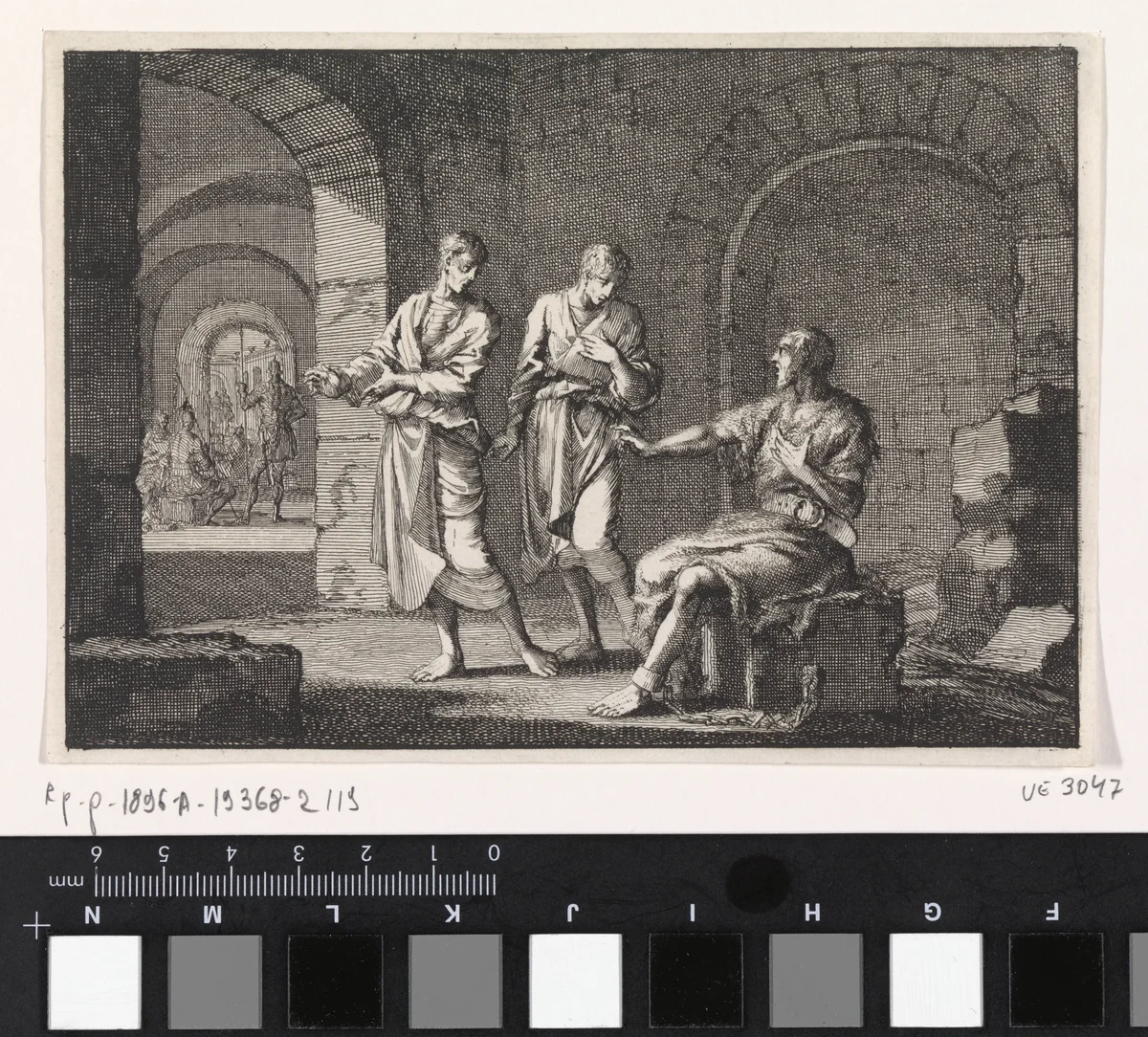 Johannes de Doper in de gevangenis by Jan Luyken, print, 1703