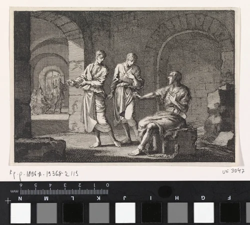 Johannes de Doper in de gevangenis by Jan Luyken, print, 1703