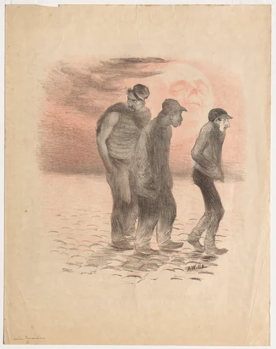 Paris Scenes and Murderers by Adolphe Léon Willette, print, 1857-1926